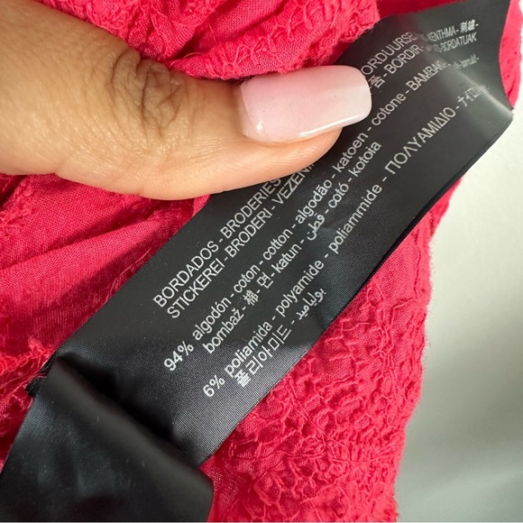 Zara Eyelet Embroidered Midi Dress Size XS - Picture 5 of 8